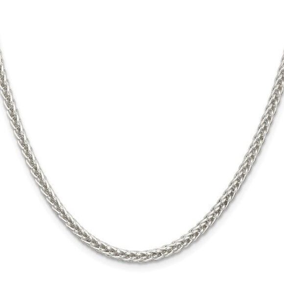 3mm, Sterling Silver Square Solid Spiga Chain Necklace, 22 Inch - Picture 2 of 6
